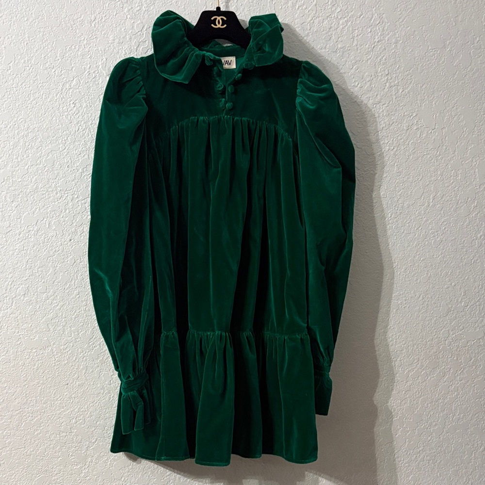 Avavav green baby doll dress size small